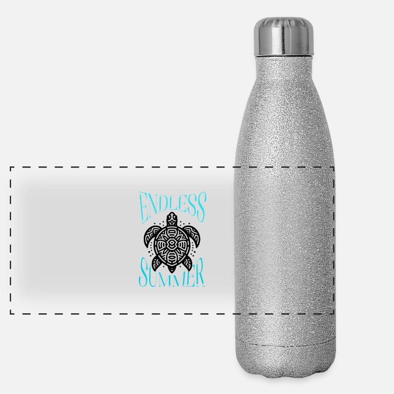 Tropical sea turtle Panoramic Glitter Thermal Bottle 500 ml