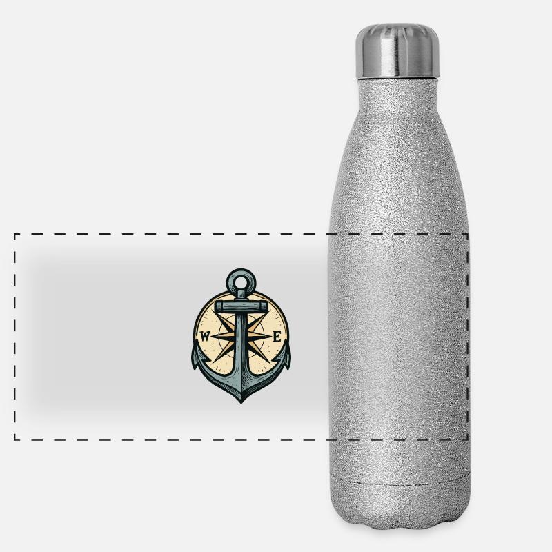 Anchor Compass Panoramic Glitter Thermal Bottle 500 ml
