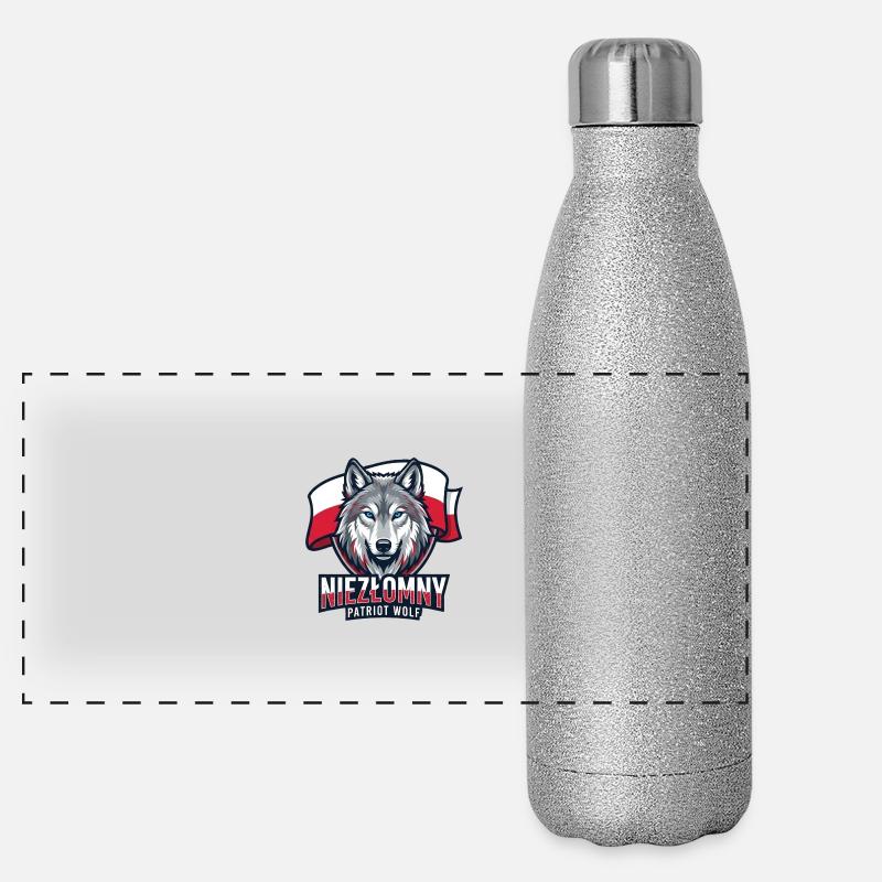 Patriot Wolf - The Steadfast Wolf (Polish Pride) Panoramic Glitter Thermal Bottle 500 ml