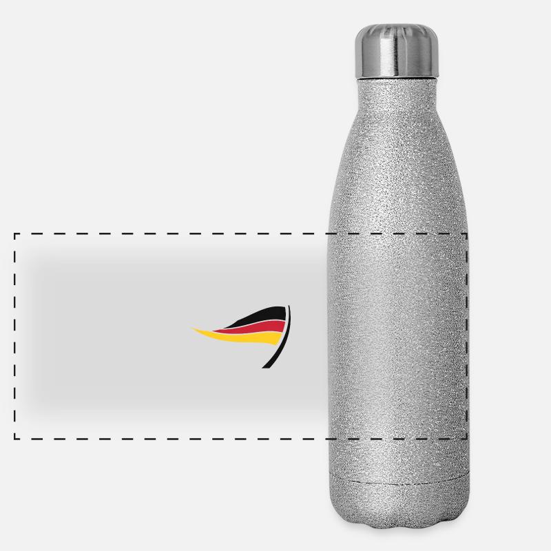 Flotte du drapeau allemand Gourde isotherme panoramique pailletée 500 ml
