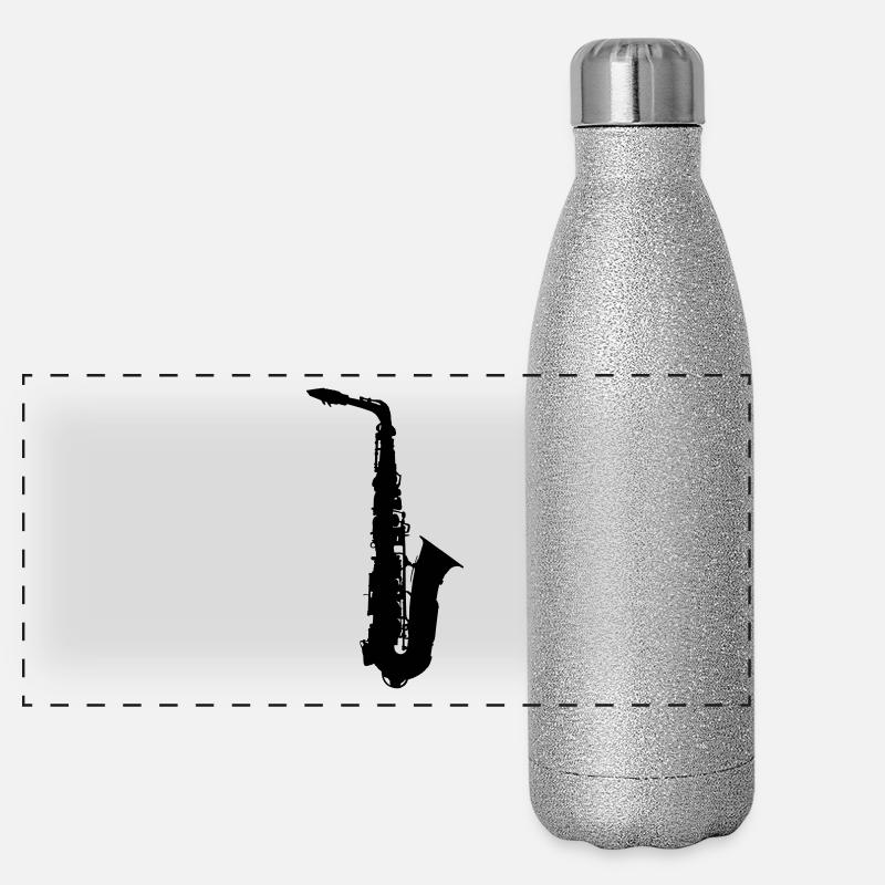 Saxophon Panorama Glitzer Isolierflasche 500 ml