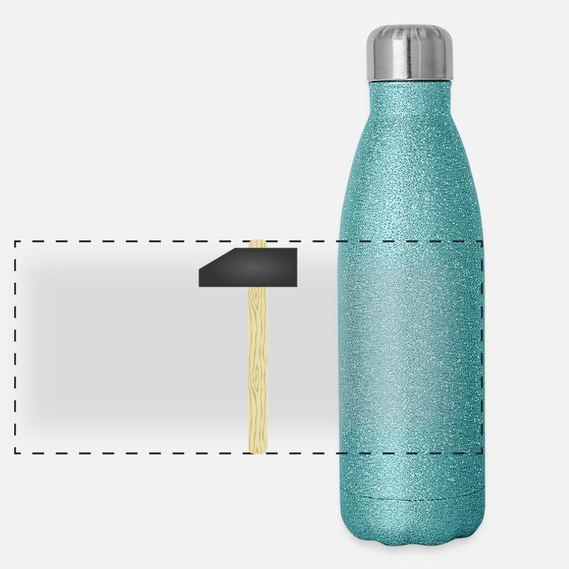 Conception de marteau en métal Gourde isotherme panoramique pailletée 500 ml
