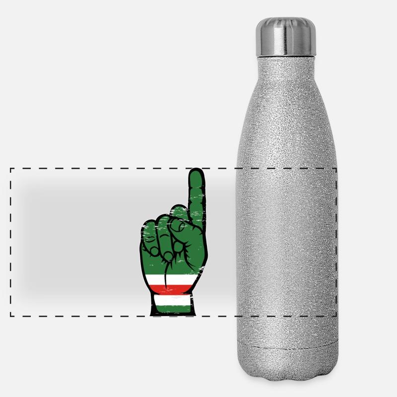 Tschetschenien Flagge Nummer 1 used Panorama Glitzer Isolierflasche 500 ml