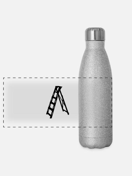 Leiter - Panorama Glitzer Isolierflasche 500 ml - Silber Glitzer - Vorne