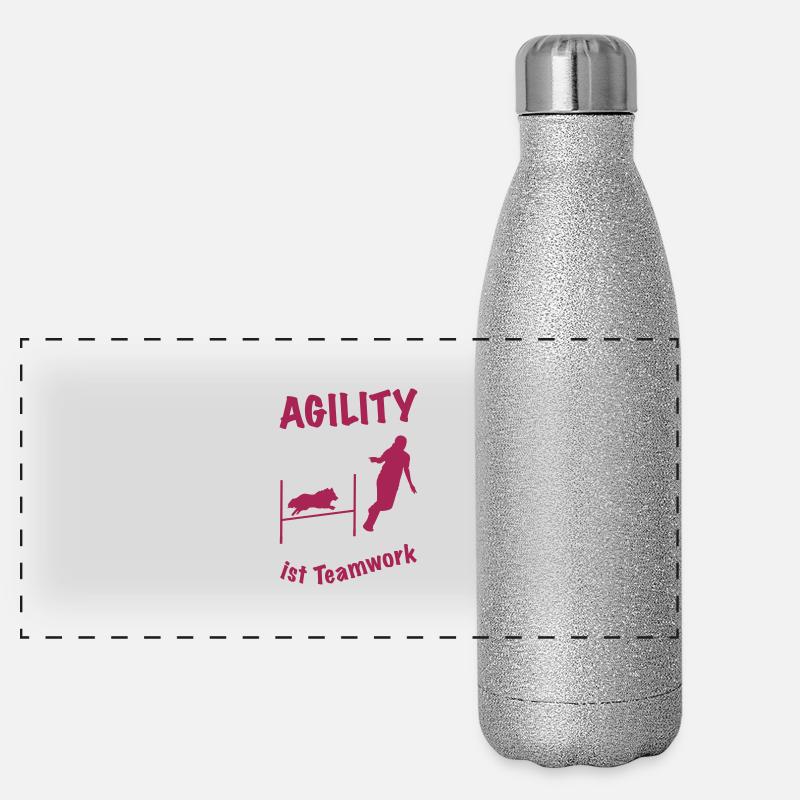 Agility Hürde Sheltie Panorama Glitzer Isolierflasche 500 ml