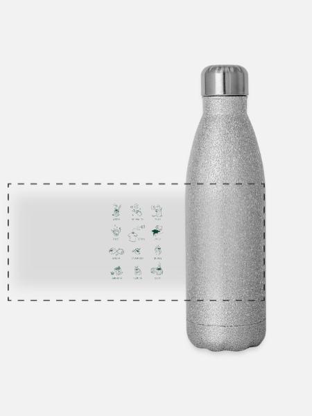 The TEA-Shirt Vol. I - Panorama Glitzer Isolierflasche 500 ml - Silber Glitzer - Vorne