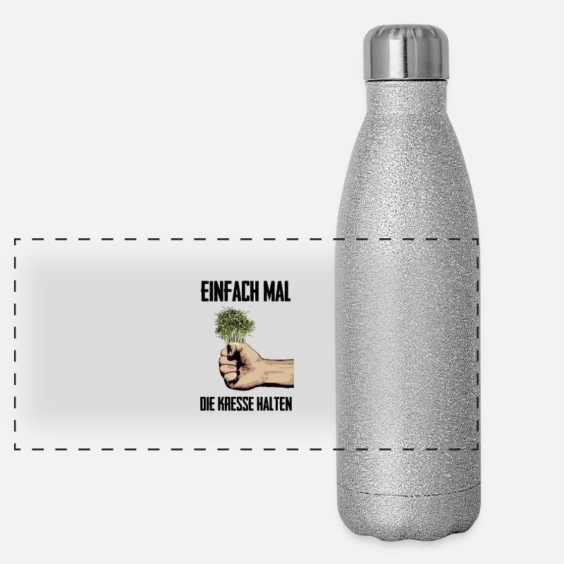 Einfach mal die kresse halten Panorama Glitzer Isolierflasche 500 ml