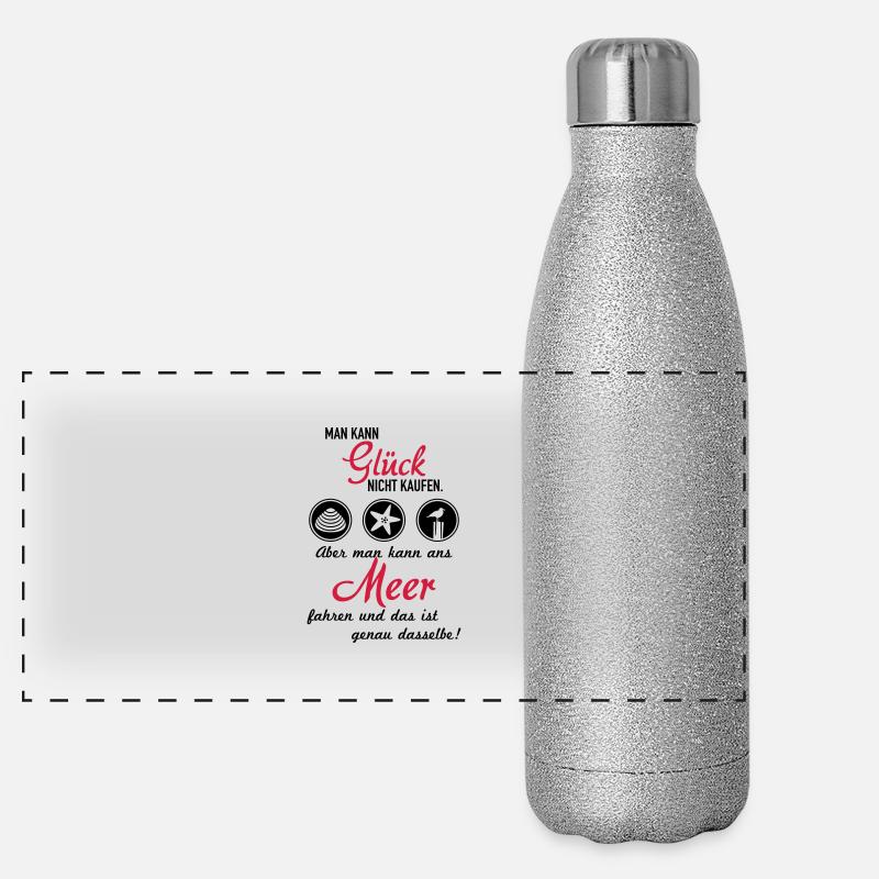 Glück Meer Panorama Glitzer Isolierflasche 500 ml