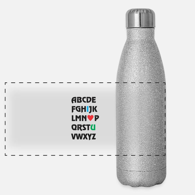 ich liebe dich Panorama Glitzer Isolierflasche 500 ml