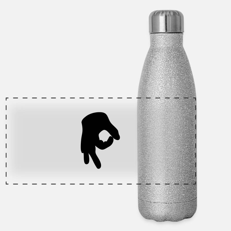 Reingelegt (Handzeichen) Panorama Glitzer Isolierflasche 500 ml