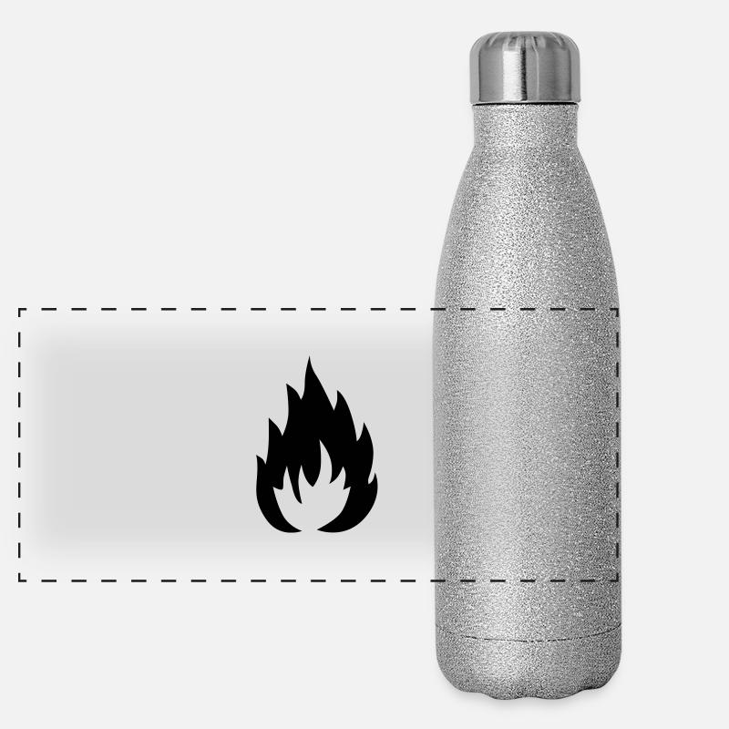 Flamme Panorama Glitzer Isolierflasche 500 ml
