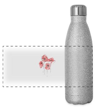 Poppy - Gourde isotherme panoramique pailletée 500 ml - paillettes argentées - Devant