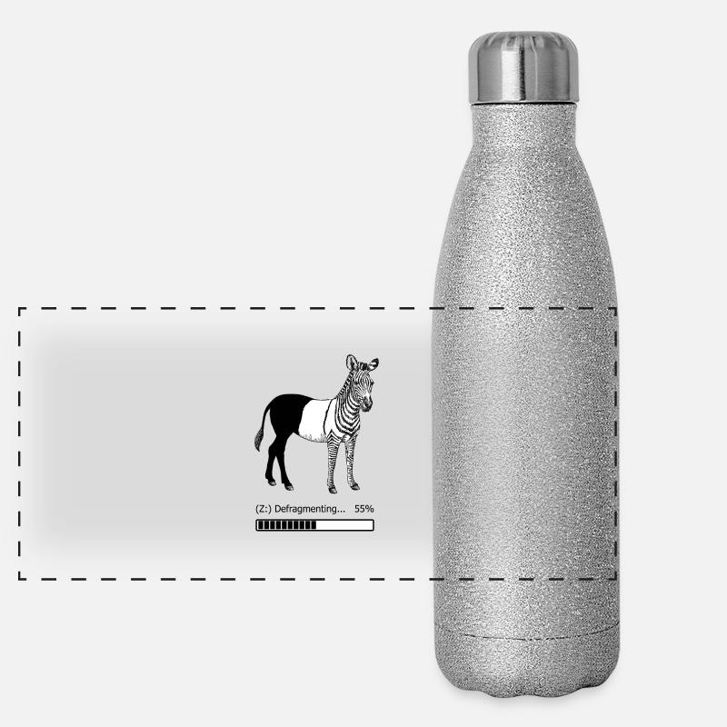 Defragmentiertes Zebra Panorama Glitzer Isolierflasche 500 ml