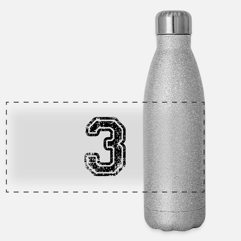 3 - Nummer Panorama Glitzer Isolierflasche 500 ml