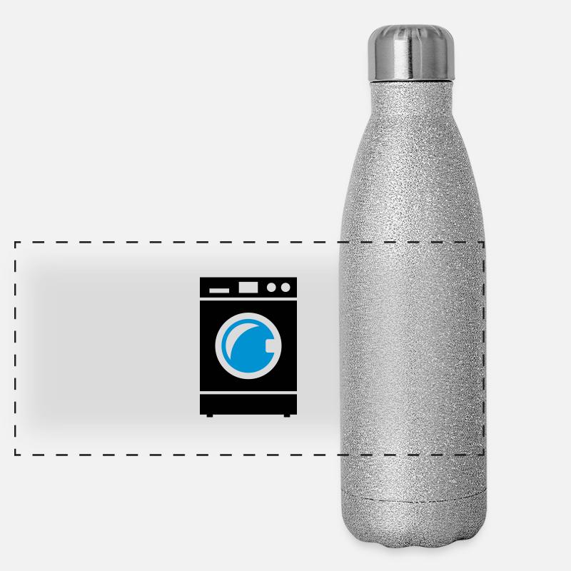 Waschmaschine Panorama Glitzer Isolierflasche 500 ml
