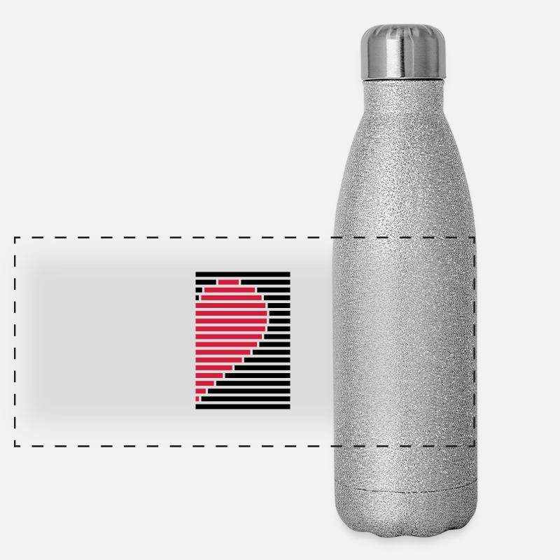 Herz Partnershirt rechts Panorama Glitzer Isolierflasche 500 ml