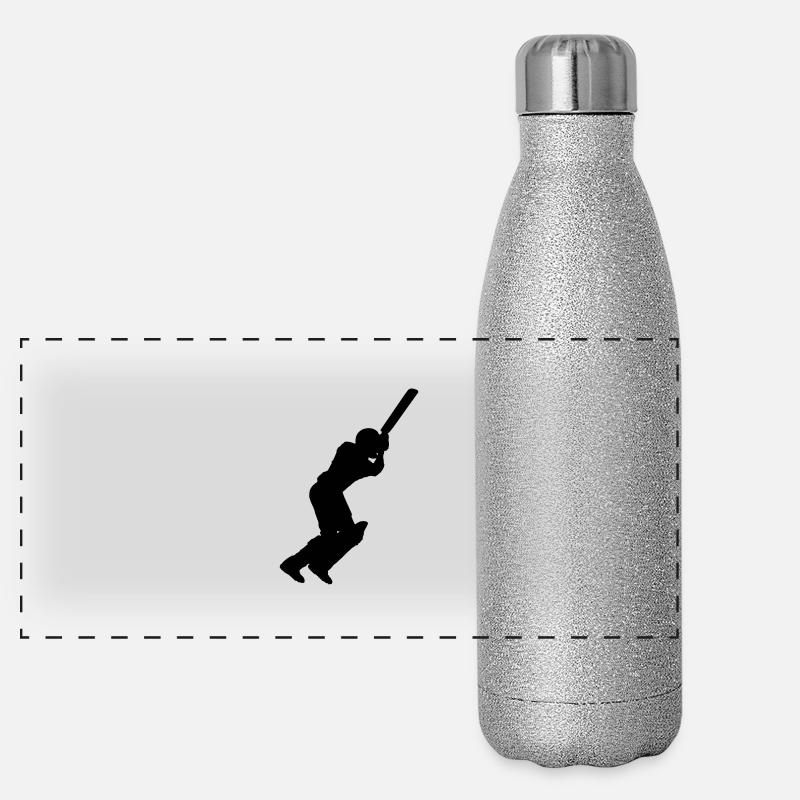Cricket Player (Vector) Gourde isotherme panoramique pailletée 500 ml