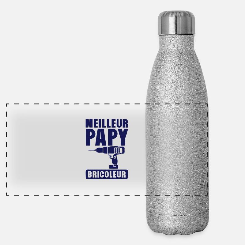 papy meilleur bricoleur perceuse 1401 Gourde isotherme panoramique pailletée 500 ml