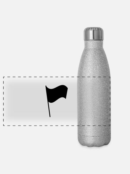 Flagge - Panorama Glitzer Isolierflasche 500 ml - Silber Glitzer - Vorne