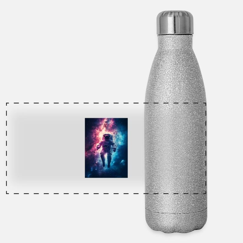 Astronaut 2 Panorama Glitzer Isolierflasche 500 ml