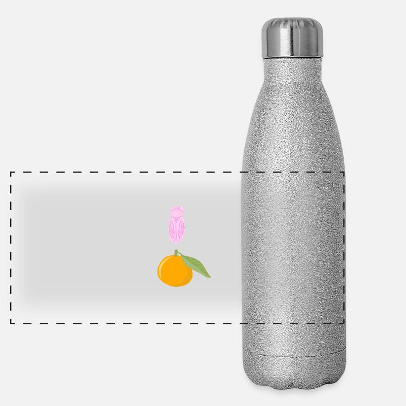 Cigale Rose et Clémentine Gourde isotherme panoramique pailletée 500 ml