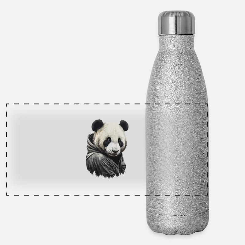 Hoodie Panda Panorama Glitzer Isolierflasche 500 ml