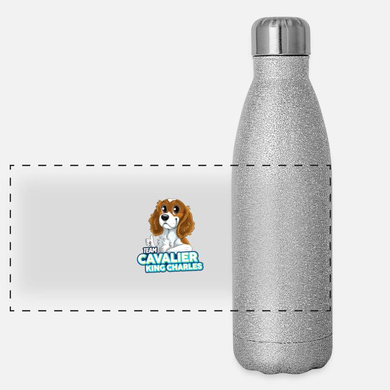 TEAM Cavalier King Charles - Blanc et Feu Gourde isotherme panoramique pailletée 500 ml