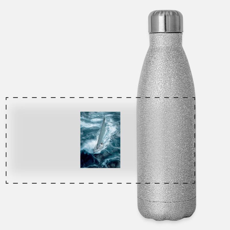 Fearless Voyage in Turbulent Waters Panoramic Glitter Thermal Bottle 500 ml