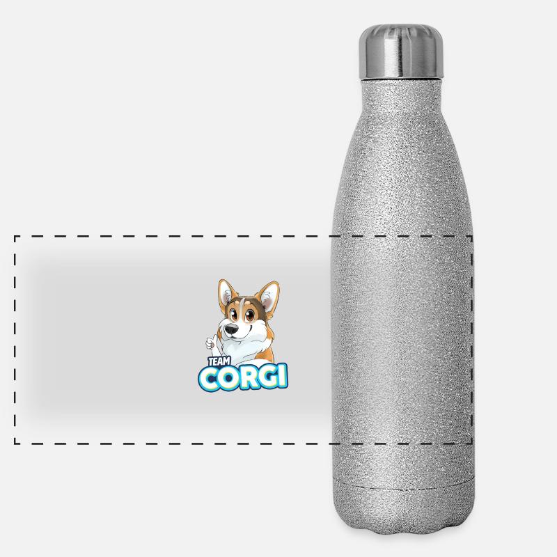 TEAM Corgi - tricolore Gourde isotherme panoramique pailletée 500 ml