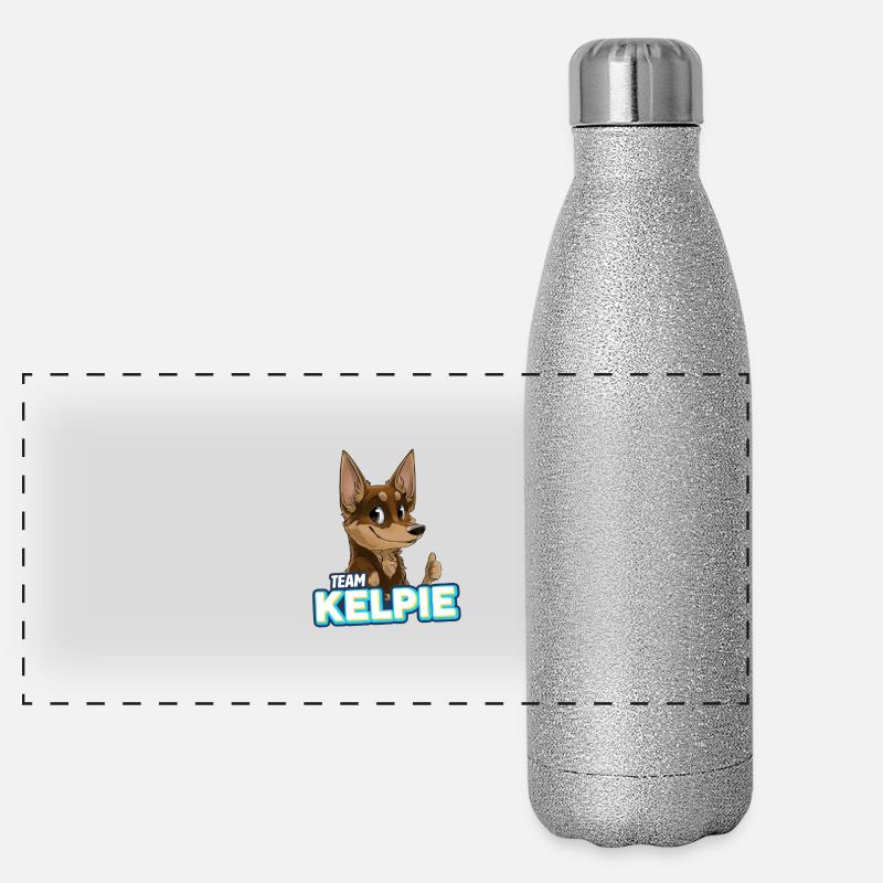 TEAM Kelpie - Schokolade & Bräune Panorama Glitzer Isolierflasche 500 ml