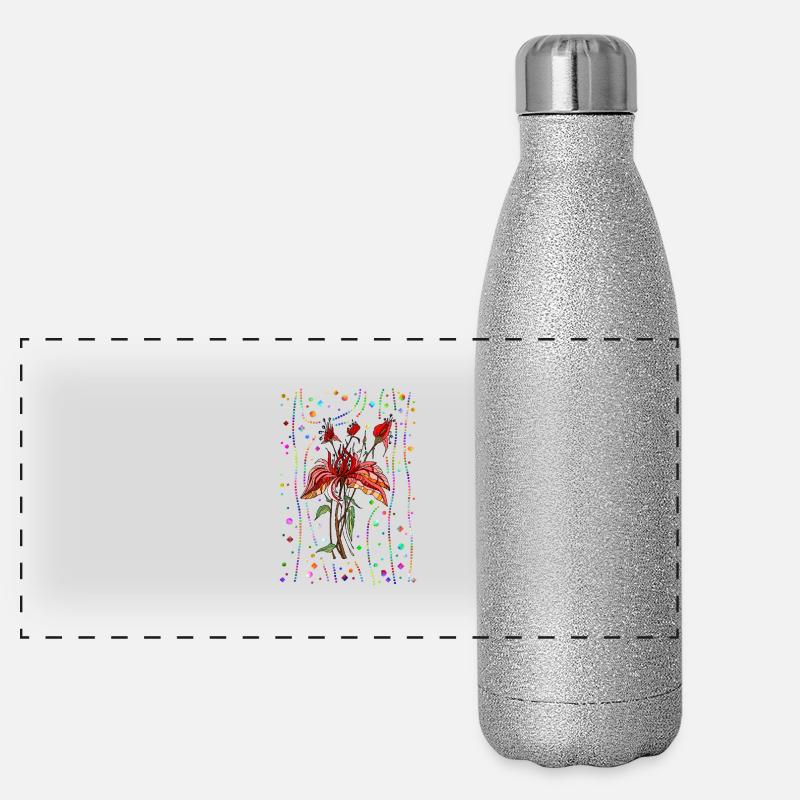 Fleur Gourde isotherme panoramique pailletée 500 ml