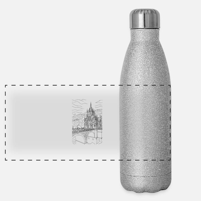 Kirche von Lajas Panorama Glitzer Isolierflasche 500 ml