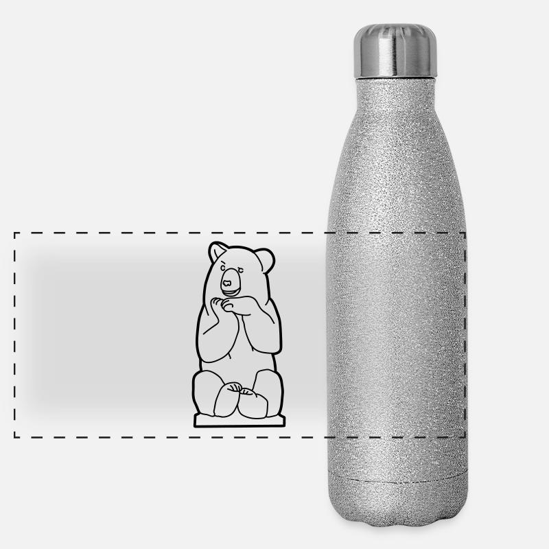 Ours de Berlin, assis Gourde isotherme panoramique pailletée 500 ml