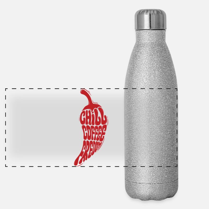 CHILL COFFEE FREEDOM - let's talk Gourde isotherme panoramique pailletée 500 ml