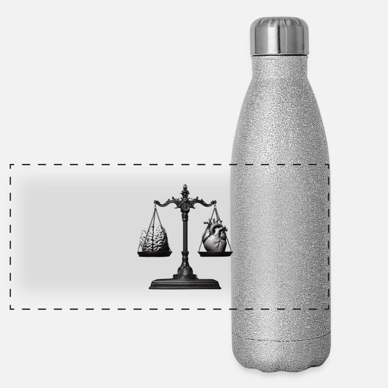 Gleichgewicht Geist Herz 🧠❤️ Panorama Glitzer Isolierflasche 500 ml