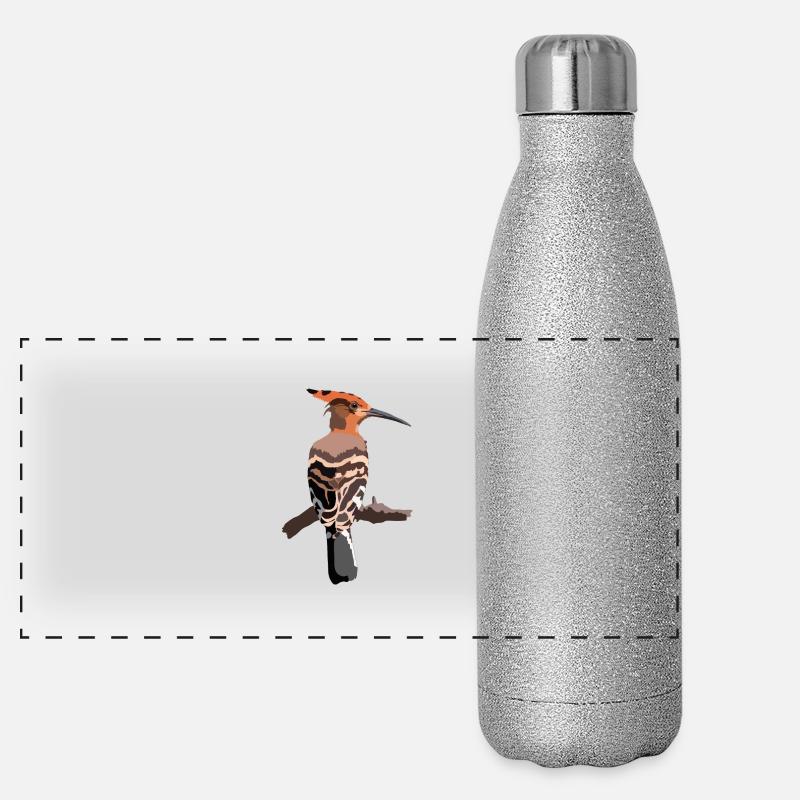 Wiedehopf Panorama Glitzer Isolierflasche 500 ml