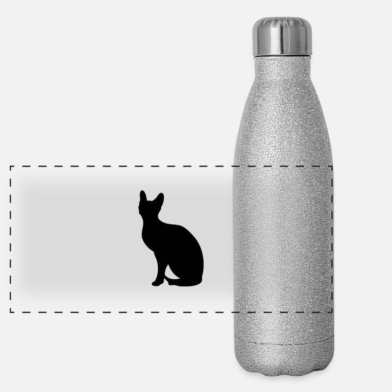 Sphynx - freie Farbwahl Panorama Glitzer Isolierflasche 500 ml