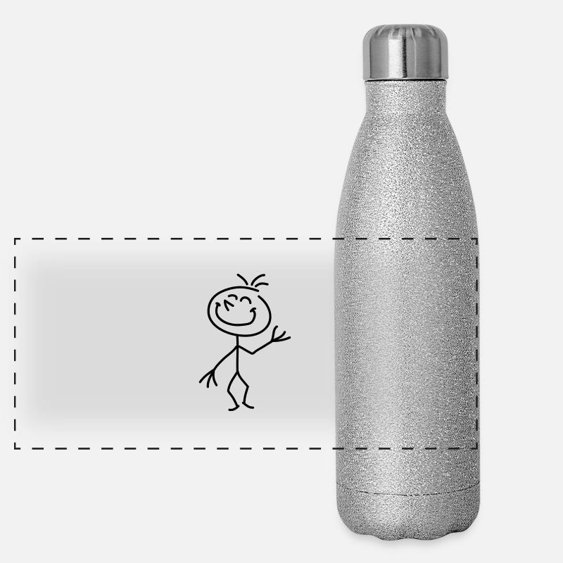 happy_stick_figure_1c Panorama Glitzer Isolierflasche 500 ml