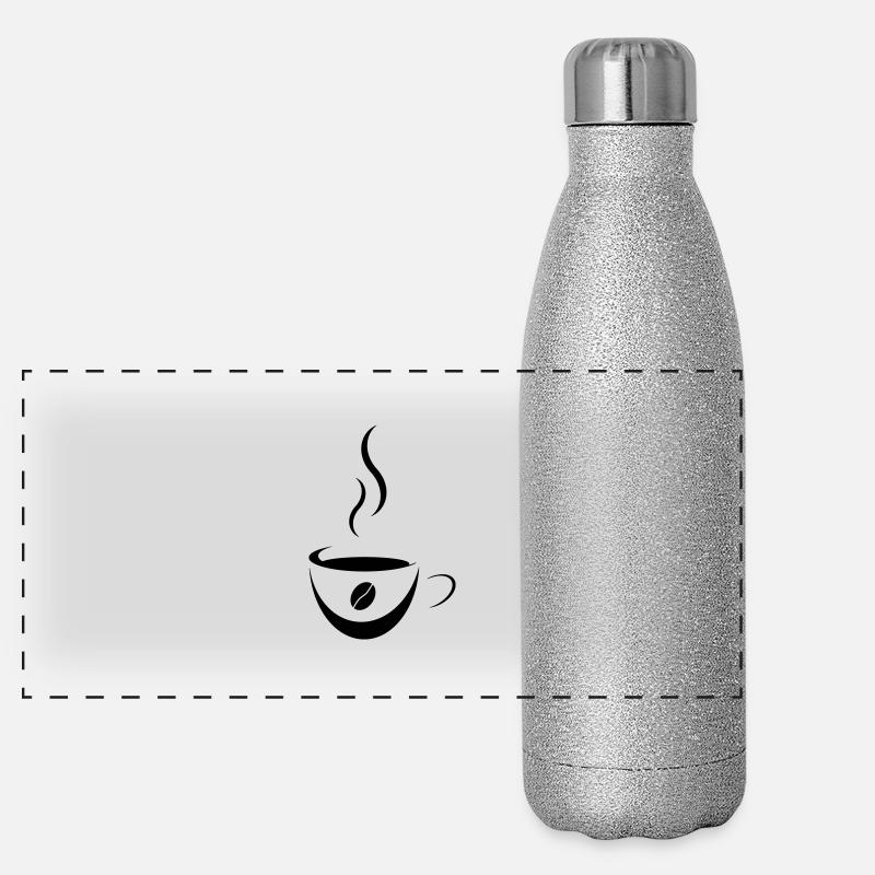 Kaffee Tasse mit Bohne Panorama Glitzer Isolierflasche 500 ml