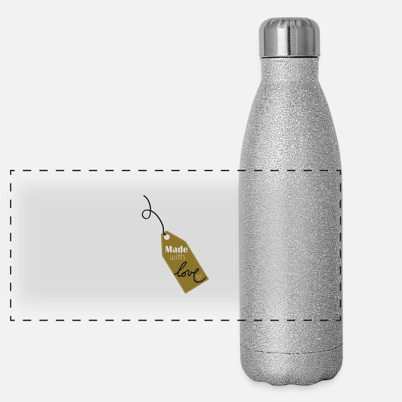 Mit Liebe gemacht Panorama Glitzer Isolierflasche 500 ml