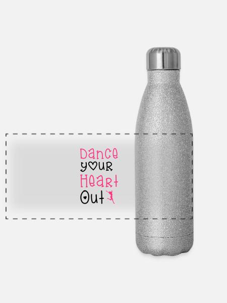 Dance - Panorama Glitzer Isolierflasche 500 ml - Silber Glitzer - Vorne
