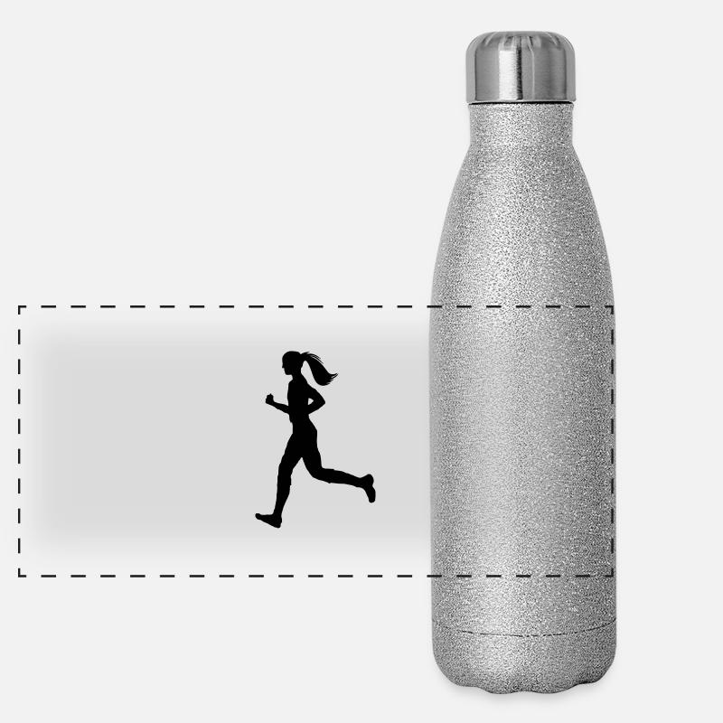 Jogger Frau Panorama Glitzer Isolierflasche 500 ml