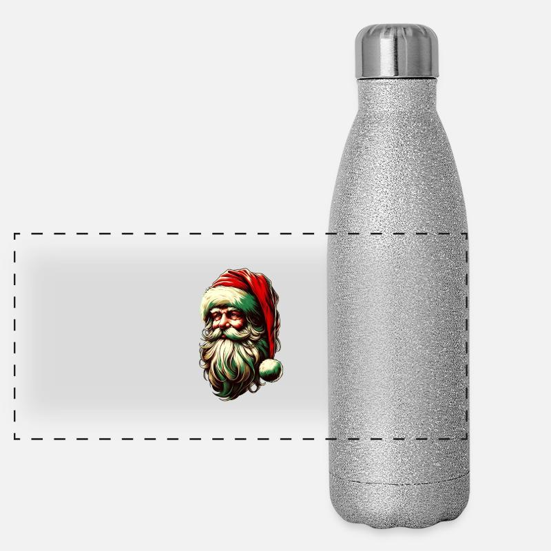 Weihnachtsmann Schauspieler Panorama Glitzer Isolierflasche 500 ml