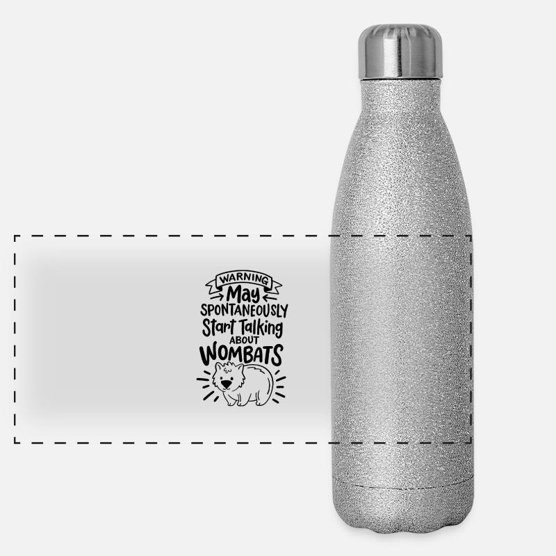 May spontaneously start talking about wombats Panorama Glitzer Isolierflasche 500 ml