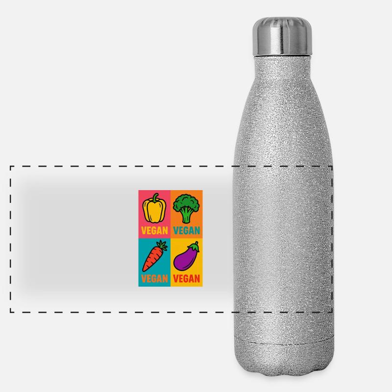 Vegan Popart Panorama Glitzer Isolierflasche 500 ml
