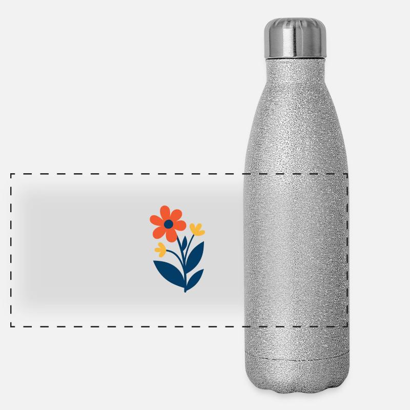 Formes florales – fraîches et colorées Gourde isotherme panoramique pailletée 500 ml