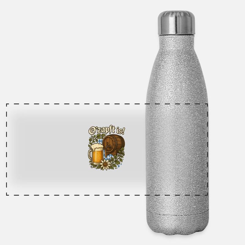 O'zapft is! - ob Bierfest oder Kirchweih es passt Panorama Glitzer Isolierflasche 500 ml