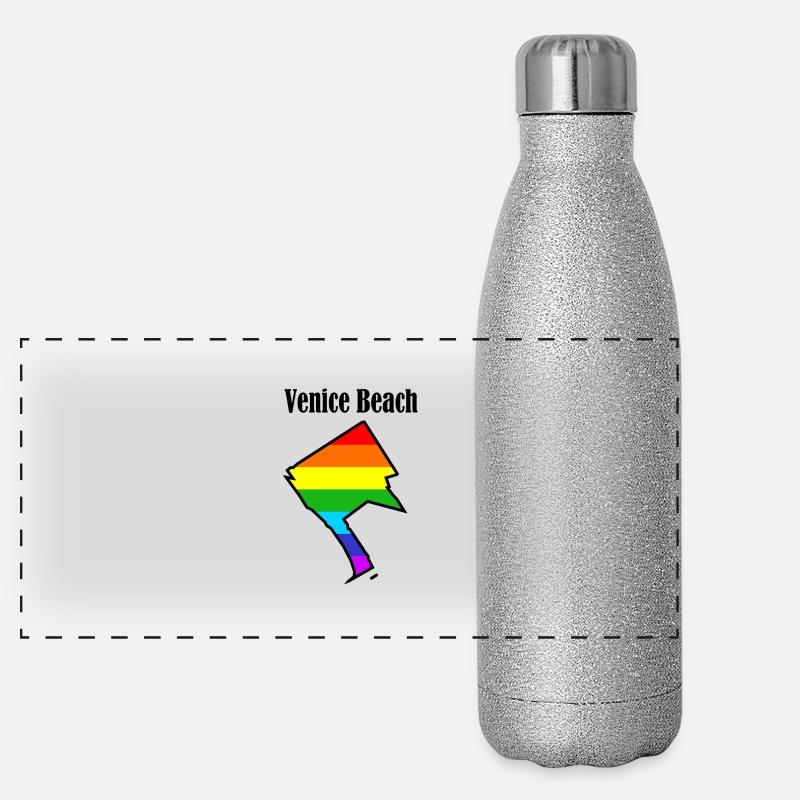 Venice Beach L.A. Regenbogen Panorama Glitzer Isolierflasche 500 ml