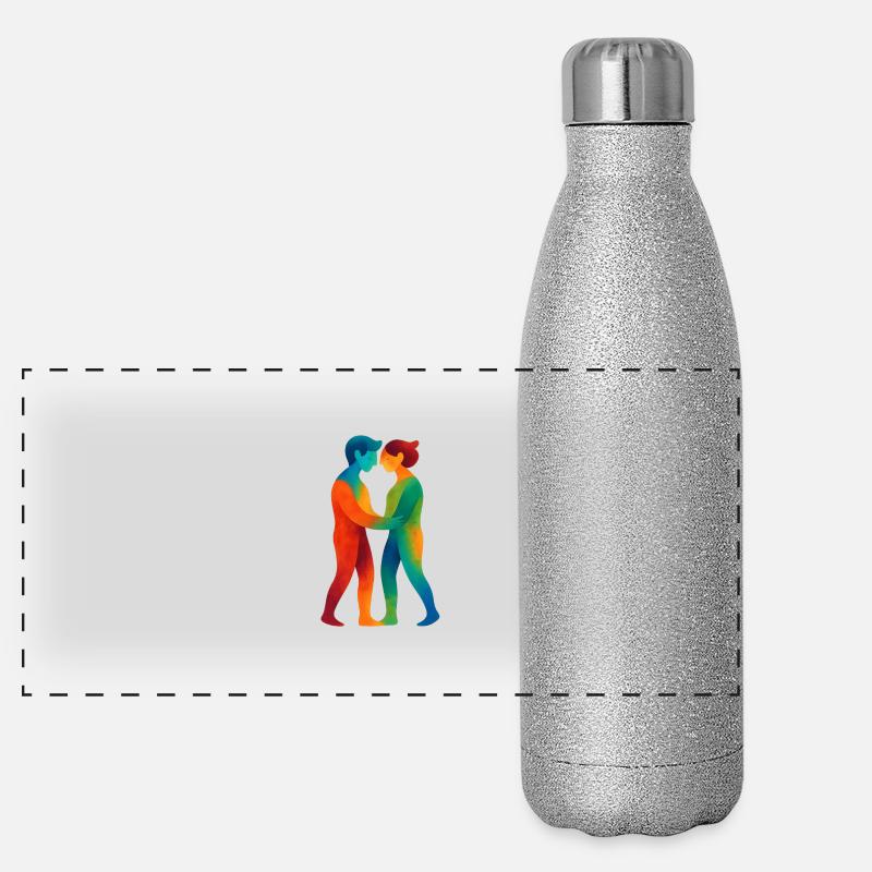 0011 weird love Panorama Glitzer Isolierflasche 500 ml