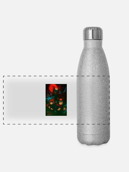 Minoumaw Kaisen - Panorama Glitzer Isolierflasche 500 ml - Silber Glitzer - Vorne